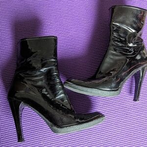 Stuart Weitzman PVC Black Heel Boots